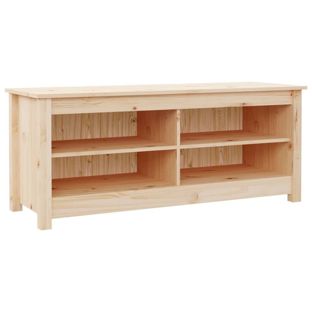 vidaXL Banco zapatero de madera maciza de pino 110x38x45,5 cm