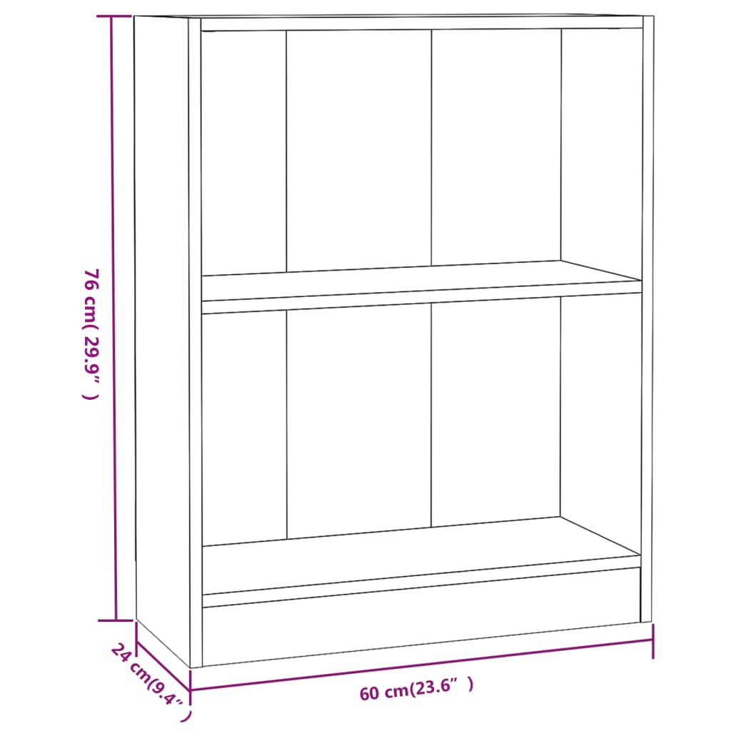 vidaXL Estantería madera de ingeniería roble ahumado 60x24x76 cm