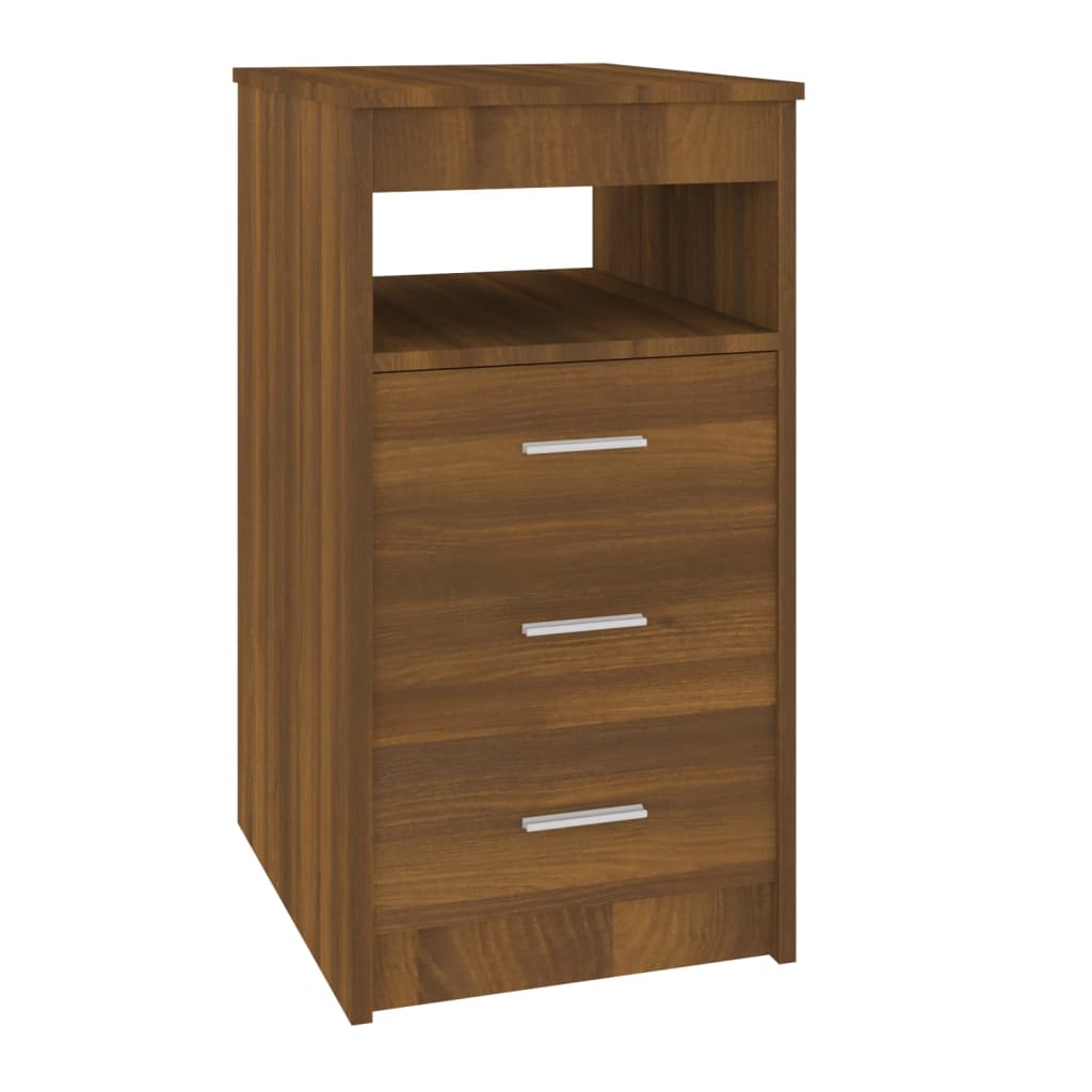 vidaXL Cajonera de madera contrachapada roble marrón 40x50x76cm