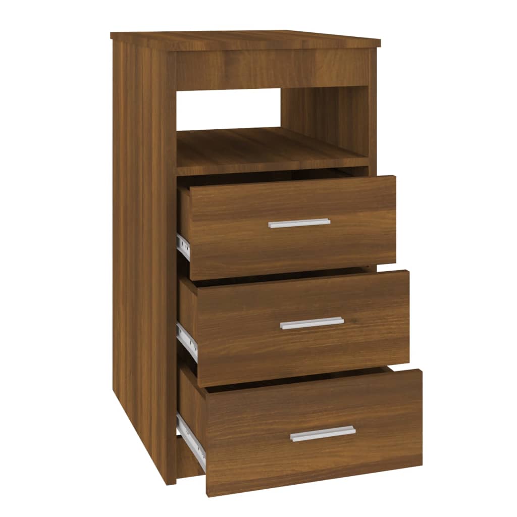 vidaXL Cajonera de madera contrachapada roble marrón 40x50x76cm