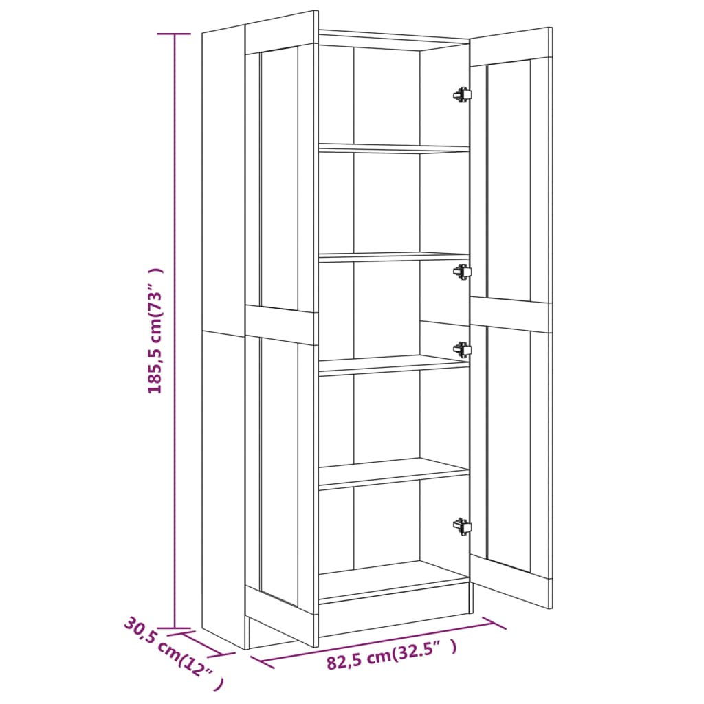 vidaXL Estantería madera contrachapada roble marrón 82,5x30,5x185,5 cm