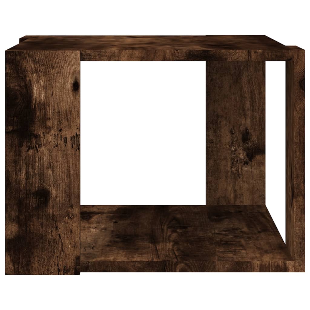 vidaXL Mesa de centro madera contrachapada roble ahumado 40x40x30 cm