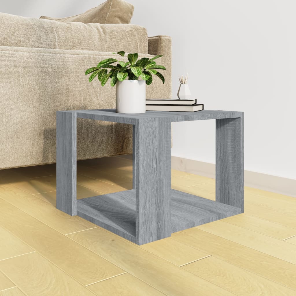 vidaXL Mesa de centro madera contrachapada gris Sonoma 40x40x30 cm