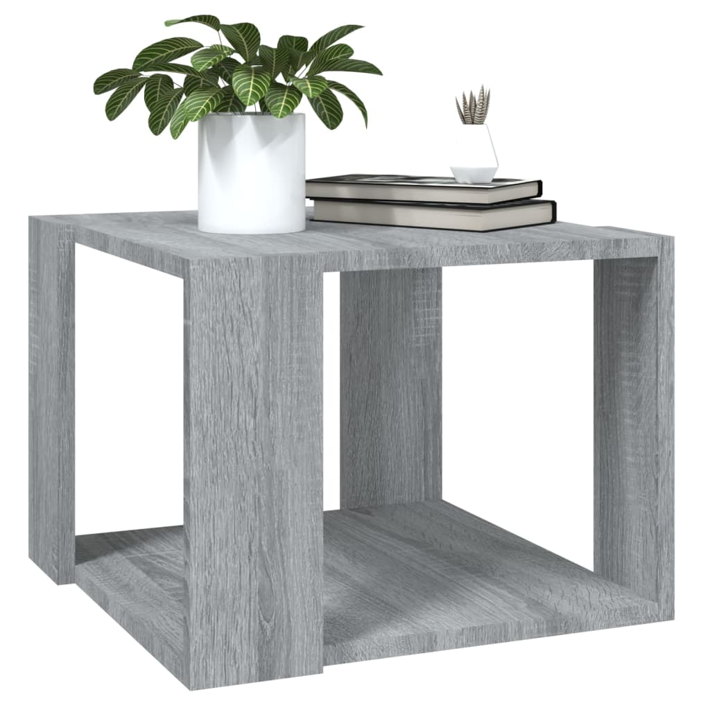 vidaXL Mesa de centro madera contrachapada gris Sonoma 40x40x30 cm