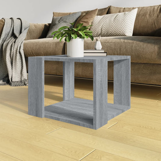 vidaXL Mesa de centro madera contrachapada gris Sonoma 40x40x30 cm