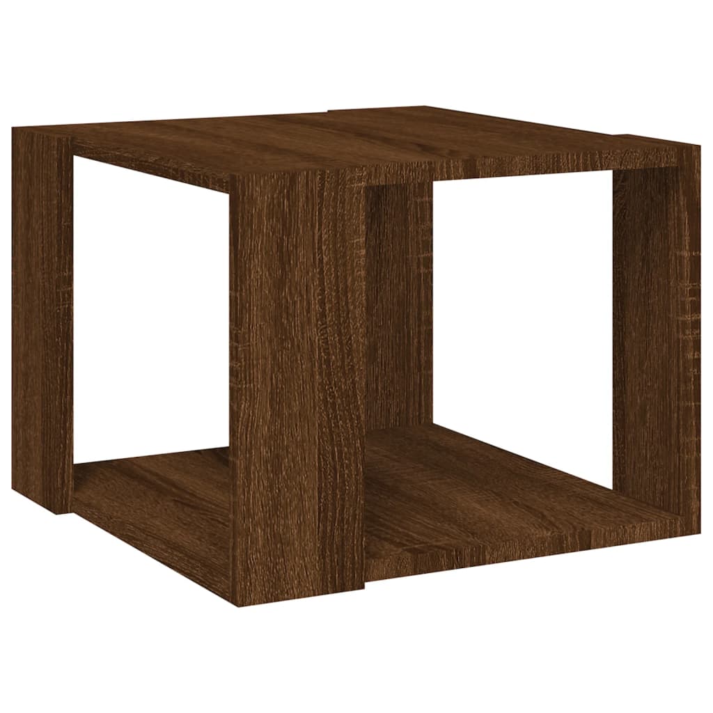 vidaXL Mesa de centro madera contrachapada roble marrón 40x40x30 cm