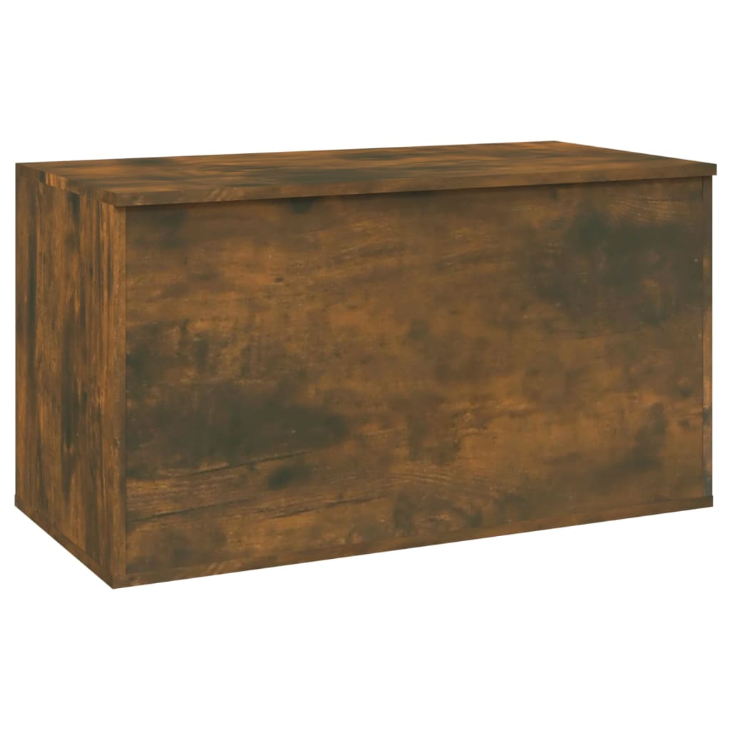 vidaXL Baúl almacenaje madera contrachapada roble ahumado 84x42x46 cm