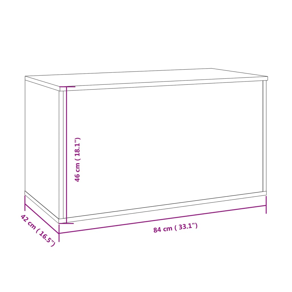 vidaXL Baúl almacenaje madera contrachapada roble ahumado 84x42x46 cm