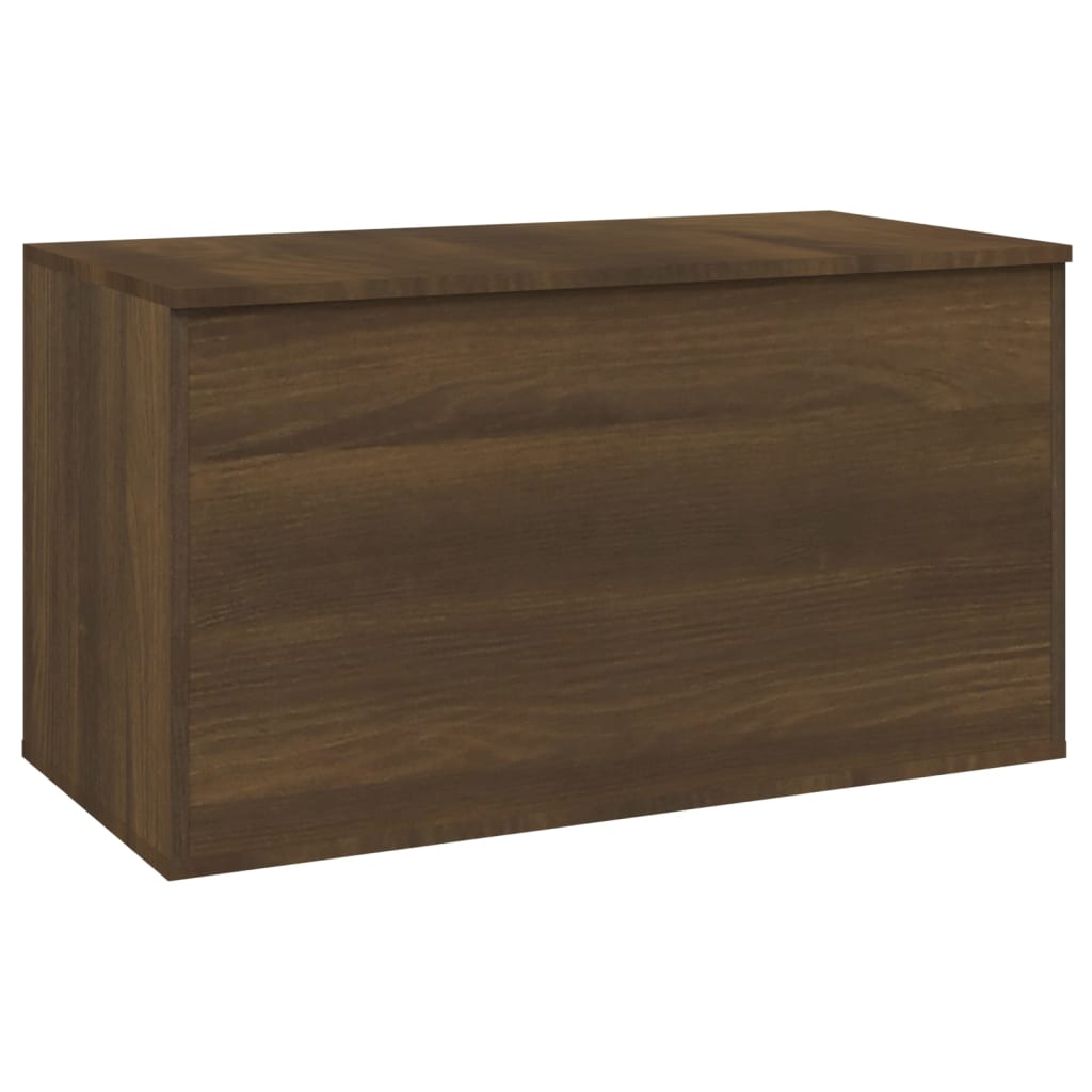 vidaXL Baúl de almacenaje madera contrachapada marrón roble 84x42x46cm