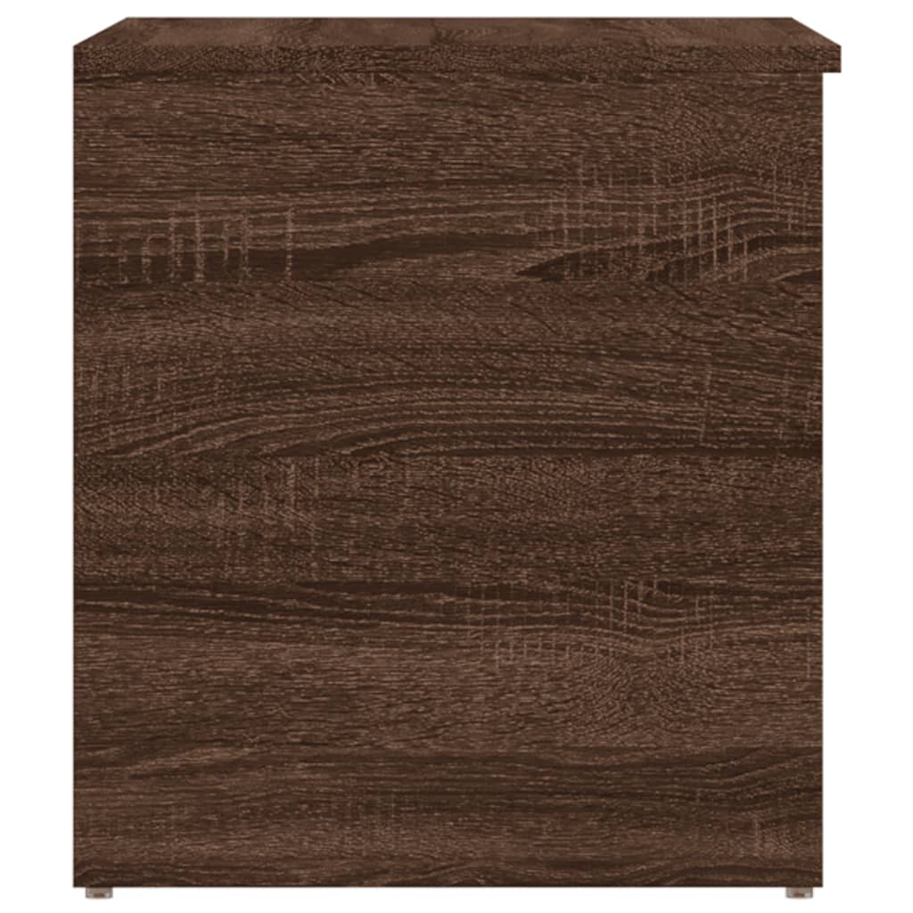 vidaXL Baúl de almacenaje madera contrachapada marrón roble 84x42x46cm