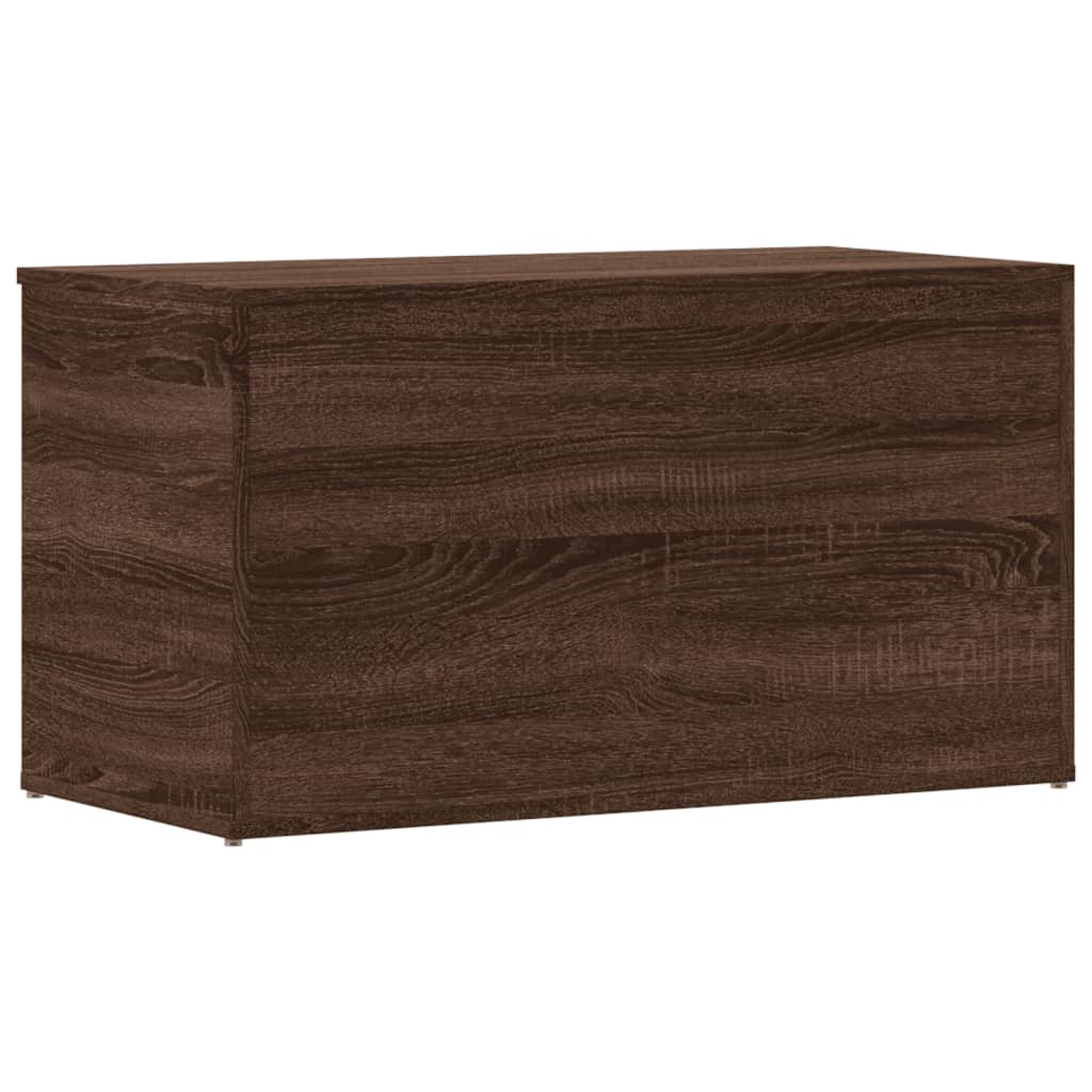 vidaXL Baúl de almacenaje madera contrachapada marrón roble 84x42x46cm