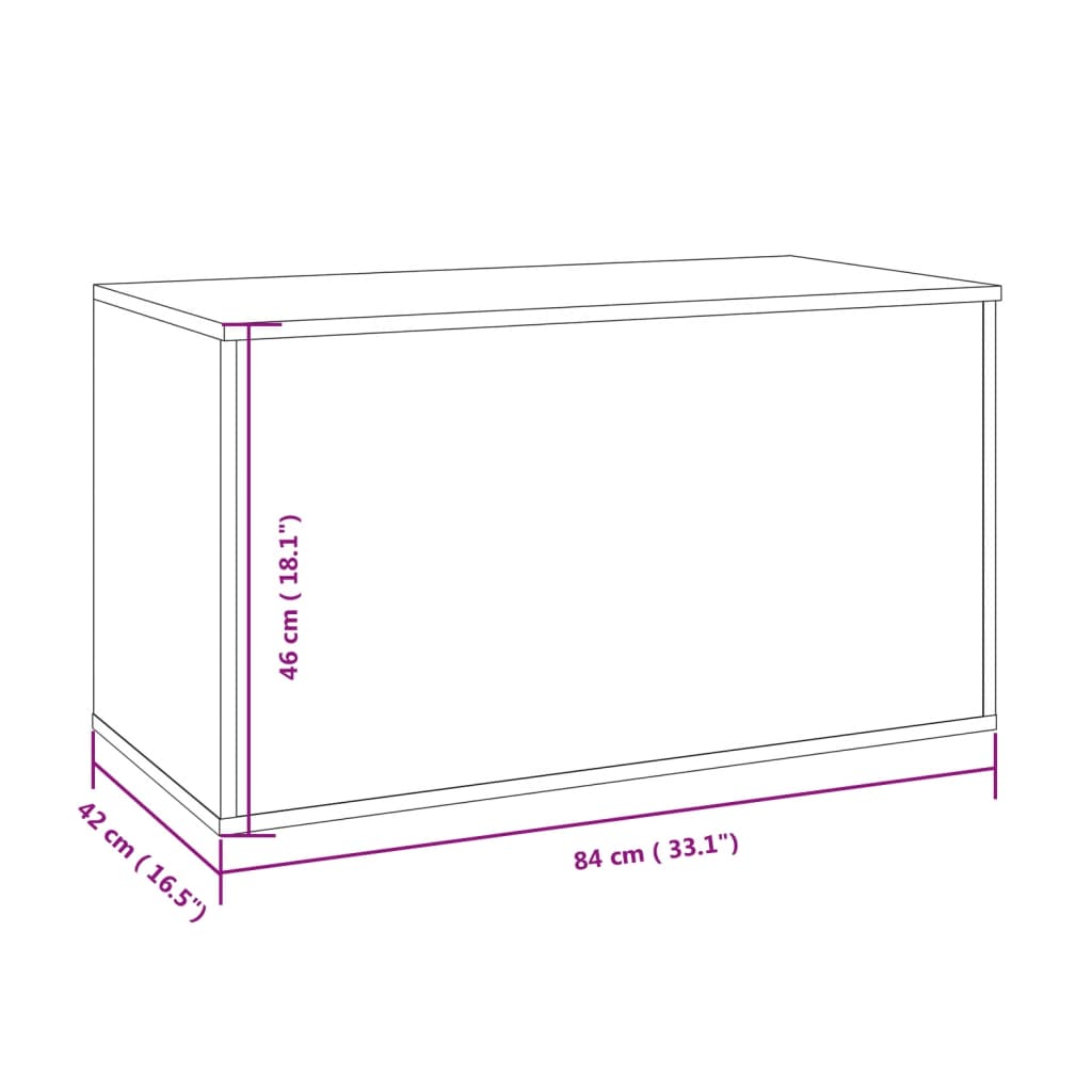 vidaXL Baúl de almacenaje madera contrachapada marrón roble 84x42x46cm