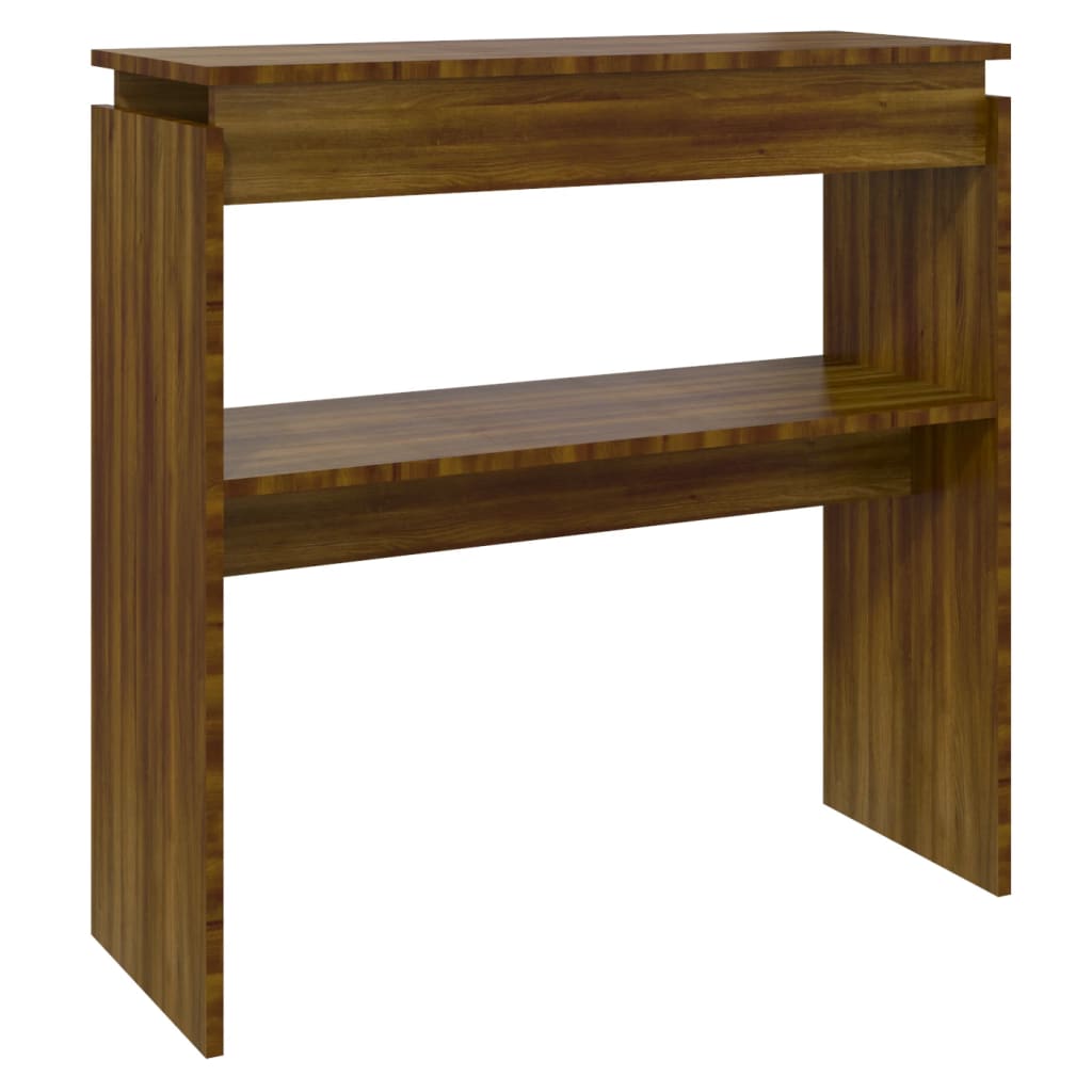 vidaXL Mesa consola madera contrachapada roble marrón 80x30x80 cm