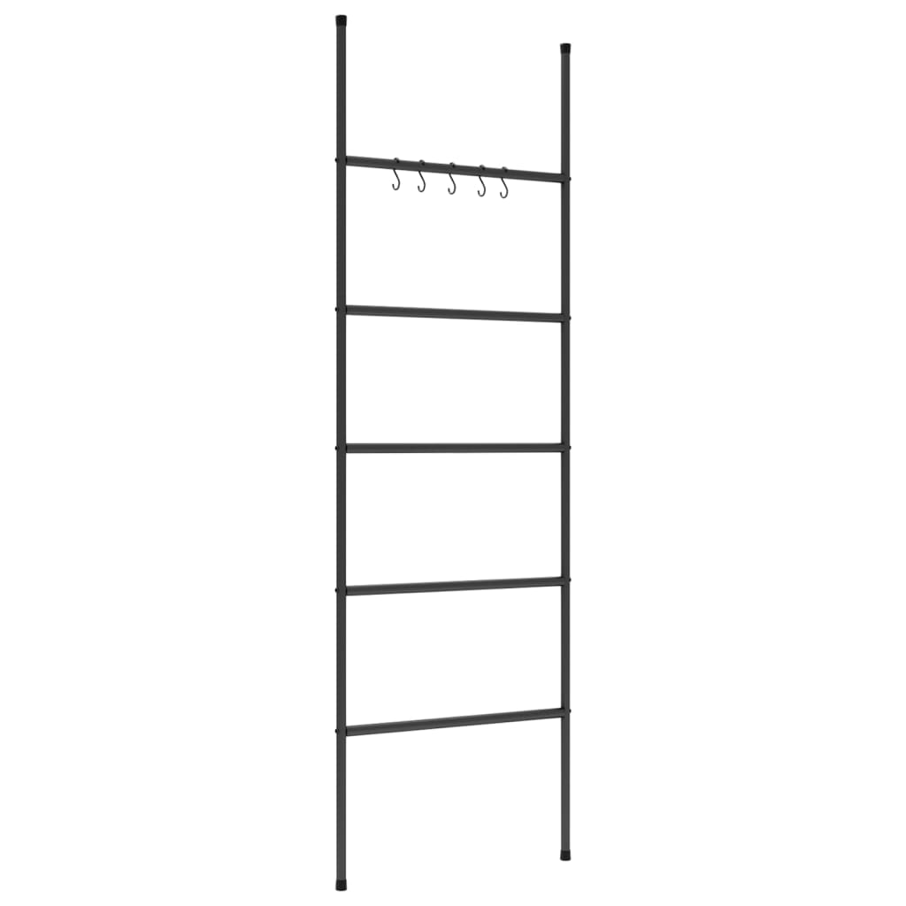 vidaXL Toallero en escalera con 5 niveles hierro negro 58x175 cm