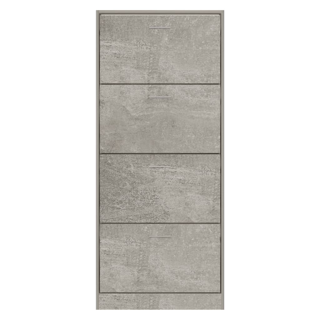 vidaXL Mueble zapatero madera contrachapada gris hormigón 63x24x147 cm