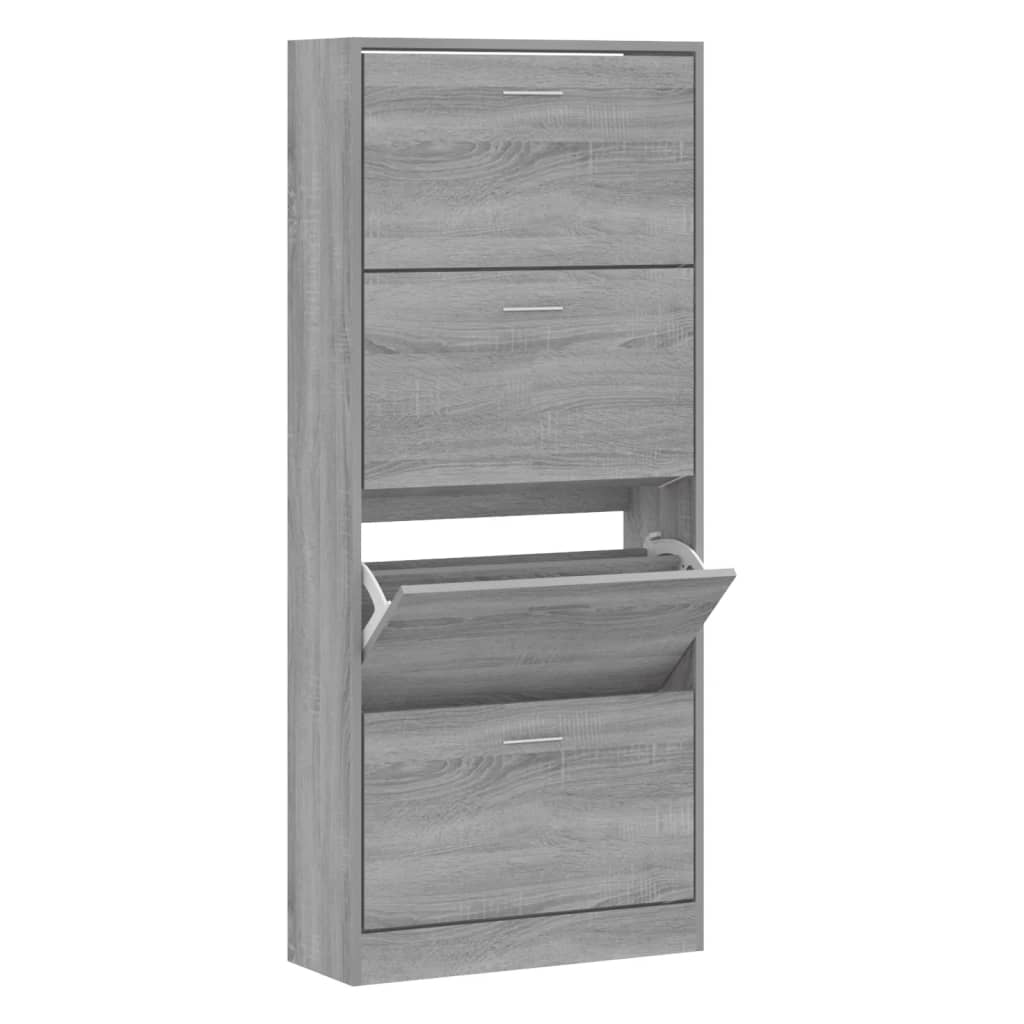 vidaXL Mueble zapatero madera contrachapada gris Sonoma 63x24x147 cm