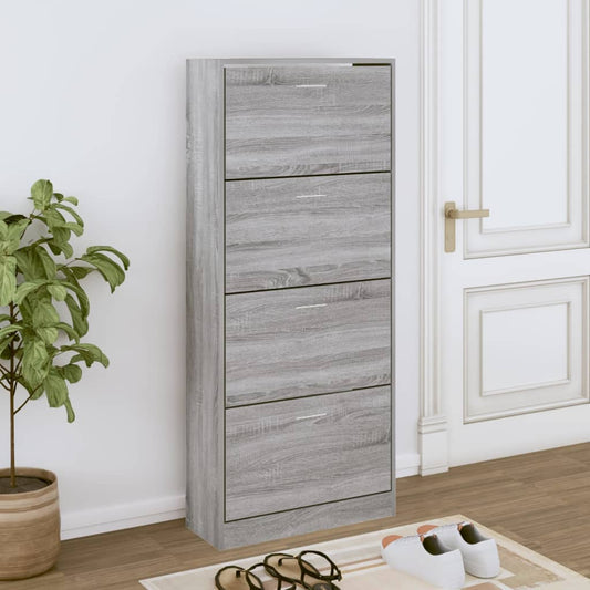 vidaXL Mueble zapatero madera contrachapada gris Sonoma 63x24x147 cm