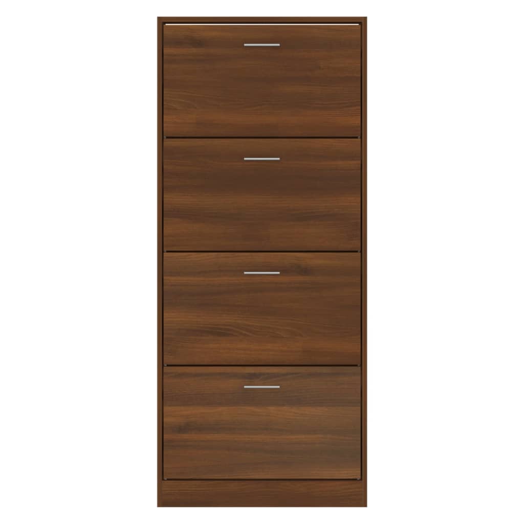 vidaXL Mueble zapatero contrachapada color marrón roble 63x24x147 cm