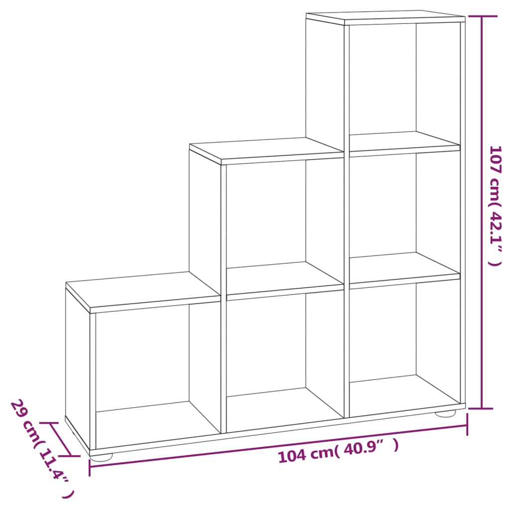 vidaXL Estantería forma de escalera madera contrachapada roble marrón