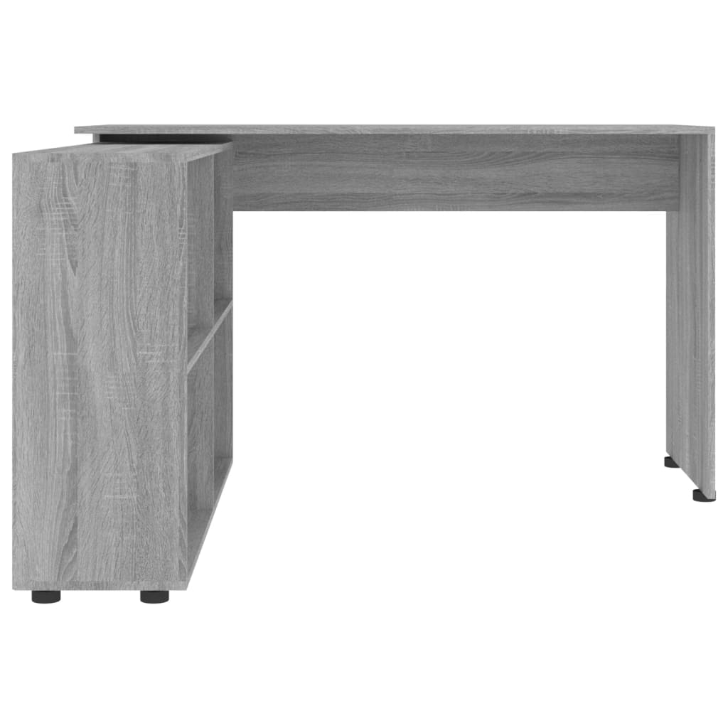 vidaXL Escritorio de esquina de madera contrachapada gris Sonoma