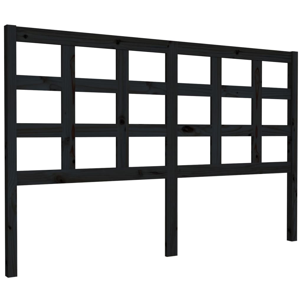 vidaXL Cabecero de cama madera maciza de pino negro 156x4x100 cm