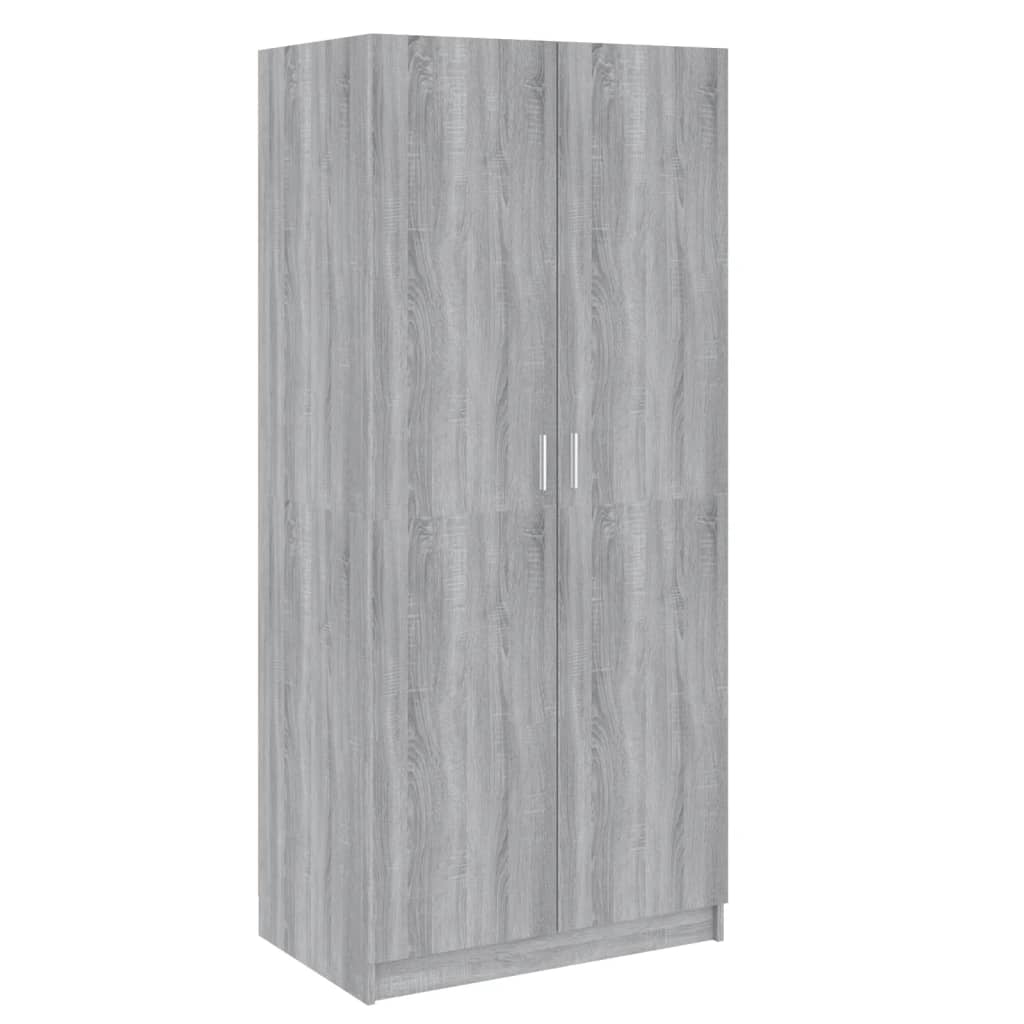 vidaXL Armario madera contrachapada gris Sonoma 80x52x180 cm