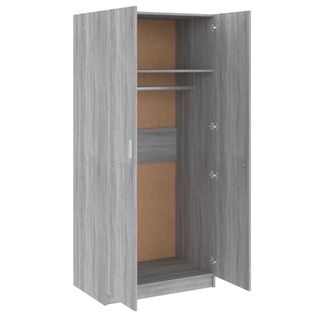 vidaXL Armario madera contrachapada gris Sonoma 80x52x180 cm