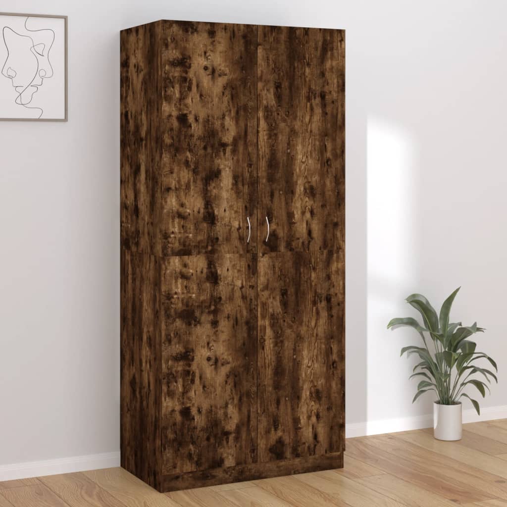 vidaXL Armario madera contrachapada color roble ahumado 90x52x200 cm