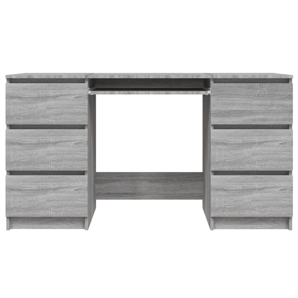 vidaXL Escritorio de madera contrachapada gris Sonoma 140x50x77 cm