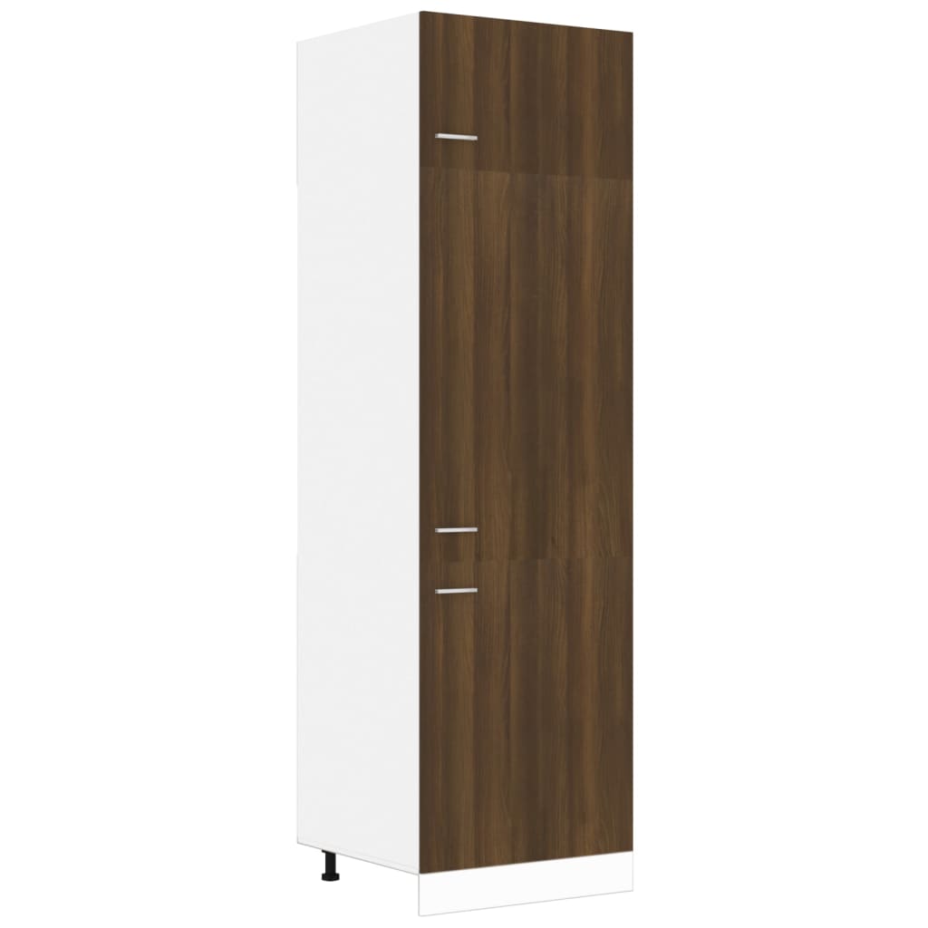 vidaXL Armario para frigorífico madera marrón roble 60x57x207 cm