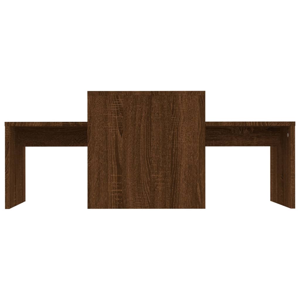 vidaXL Set mesa de centro madera ingeniería roble marrón 100x48x40 cm