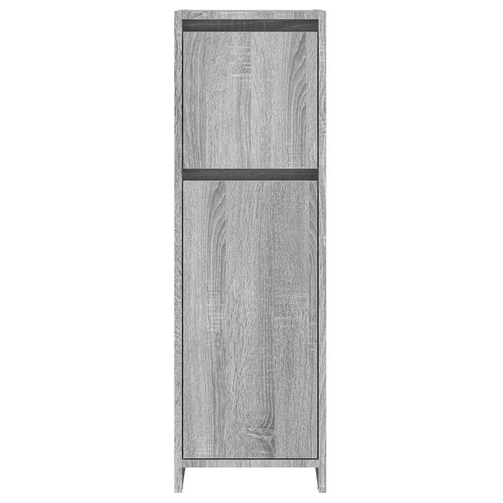 vidaXL Armario de baño madera contrachapada gris Sonoma 30x30x95 cm