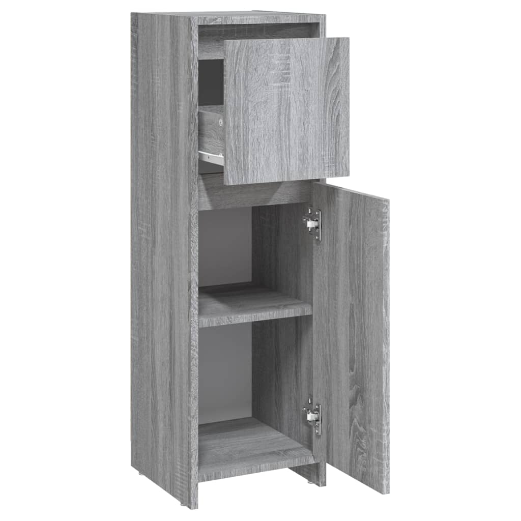 vidaXL Armario de baño madera contrachapada gris Sonoma 30x30x95 cm