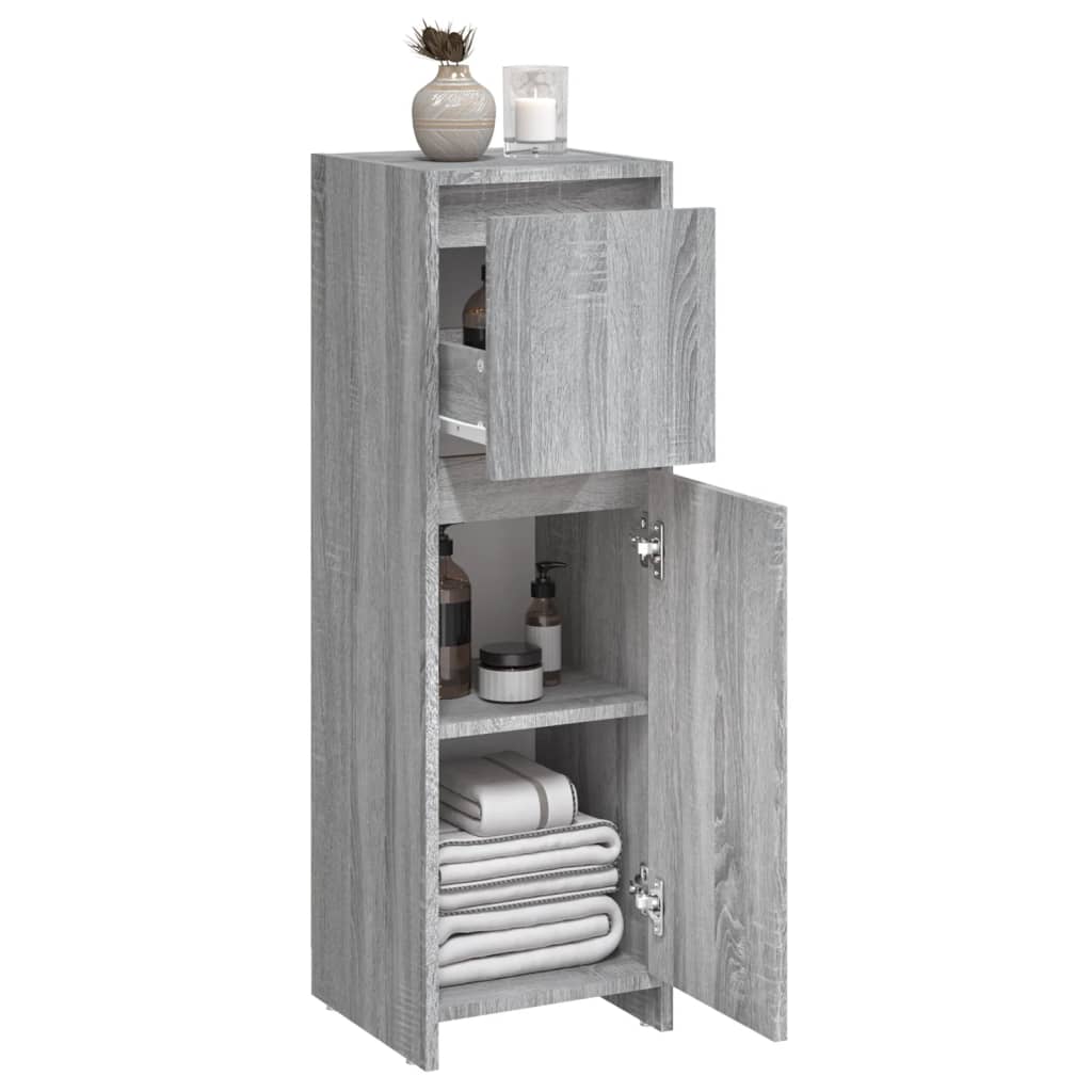 vidaXL Armario de baño madera contrachapada gris Sonoma 30x30x95 cm