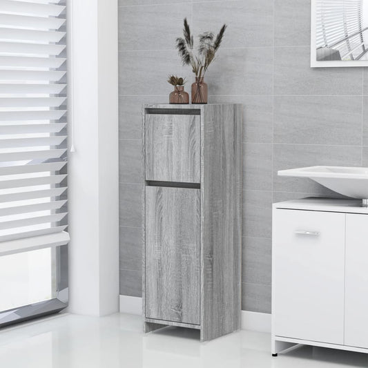 vidaXL Armario de baño madera contrachapada gris Sonoma 30x30x95 cm