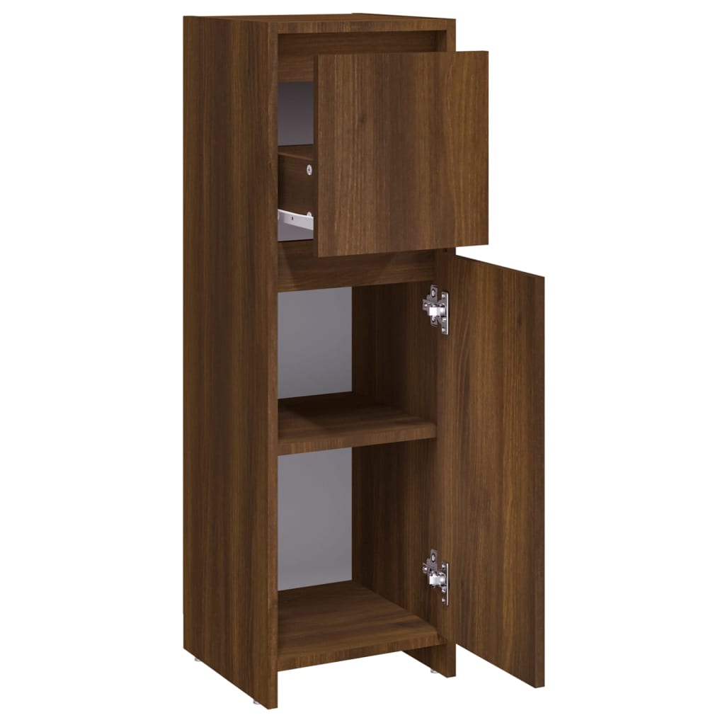 vidaXL Armario de baño madera contrachapada roble marrón 30x30x95 cm