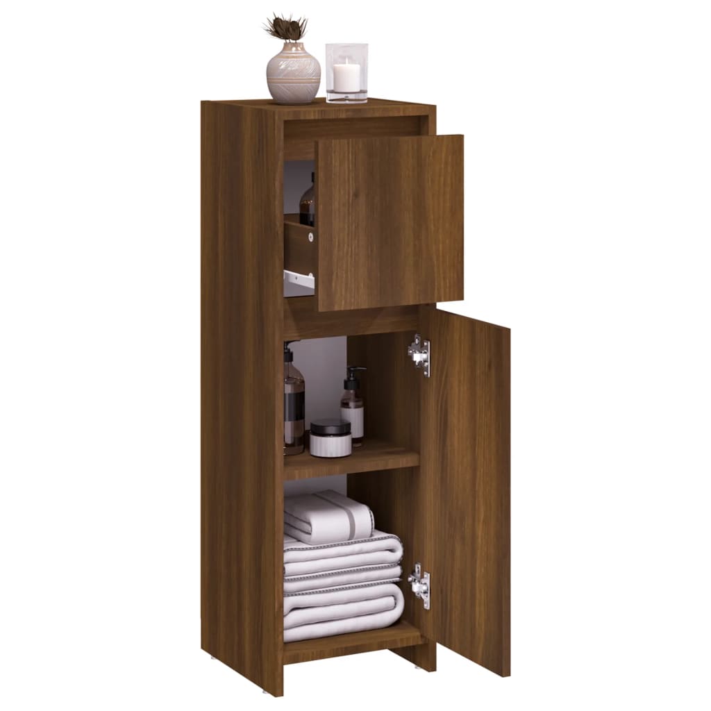 vidaXL Armario de baño madera contrachapada roble marrón 30x30x95 cm