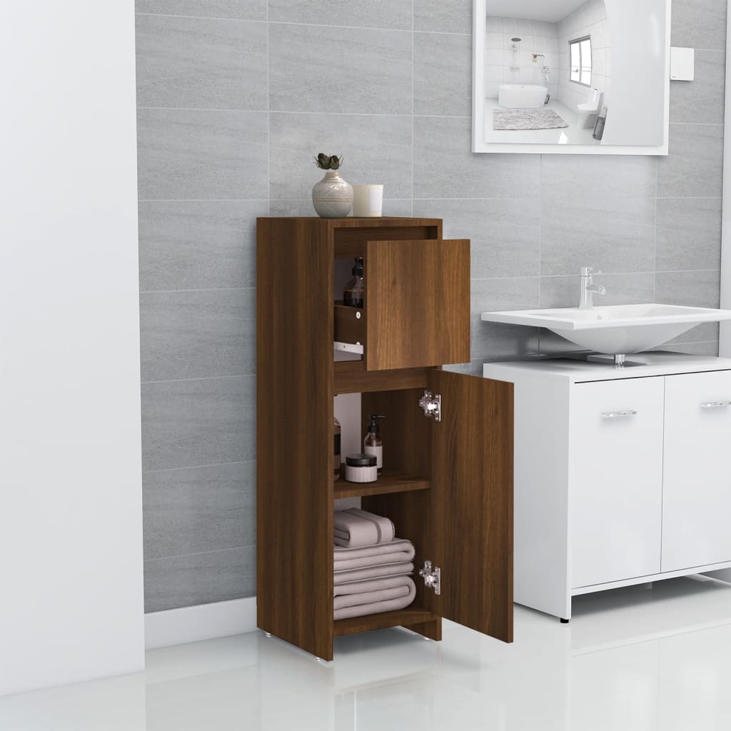 vidaXL Armario de baño madera contrachapada roble marrón 30x30x95 cm