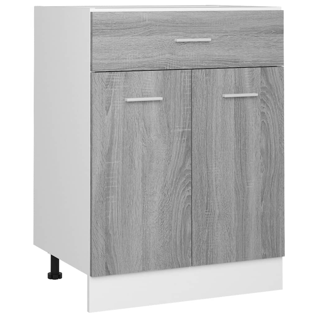 vidaXL Armario inferior de cocina madera ingeniería gris 60x46x81,5 cm