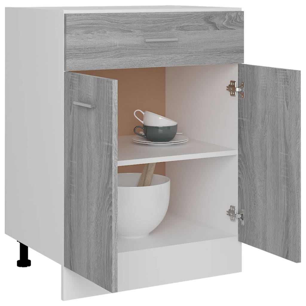 vidaXL Armario inferior de cocina madera ingeniería gris 60x46x81,5 cm