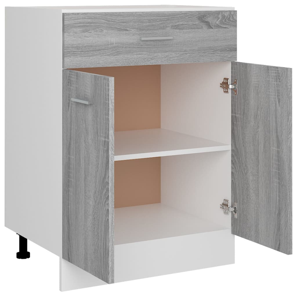 vidaXL Armario inferior de cocina madera ingeniería gris 60x46x81,5 cm