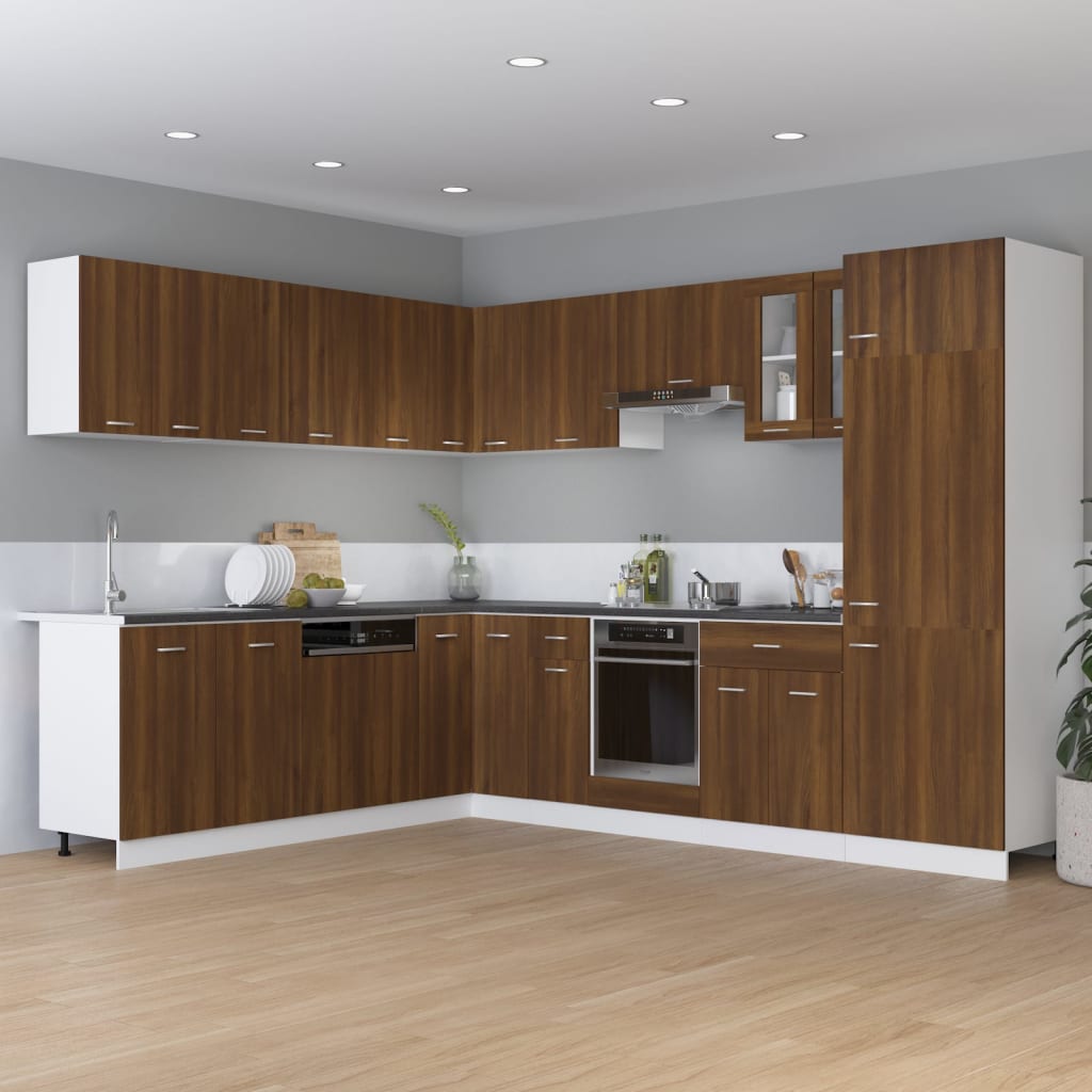 vidaXL Armario bajo de cocina madera ingeniería marrón roble