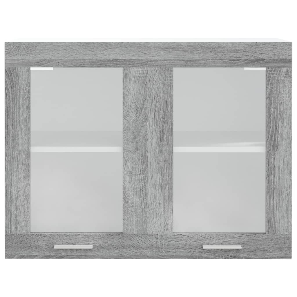 vidaXL Armario vitrina colgante madera gris Sonoma 80x31x60 cm