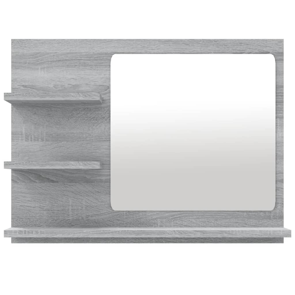 vidaXL Espejo de baño madera contrachapada gris Sonoma 60x10,5x45 cm