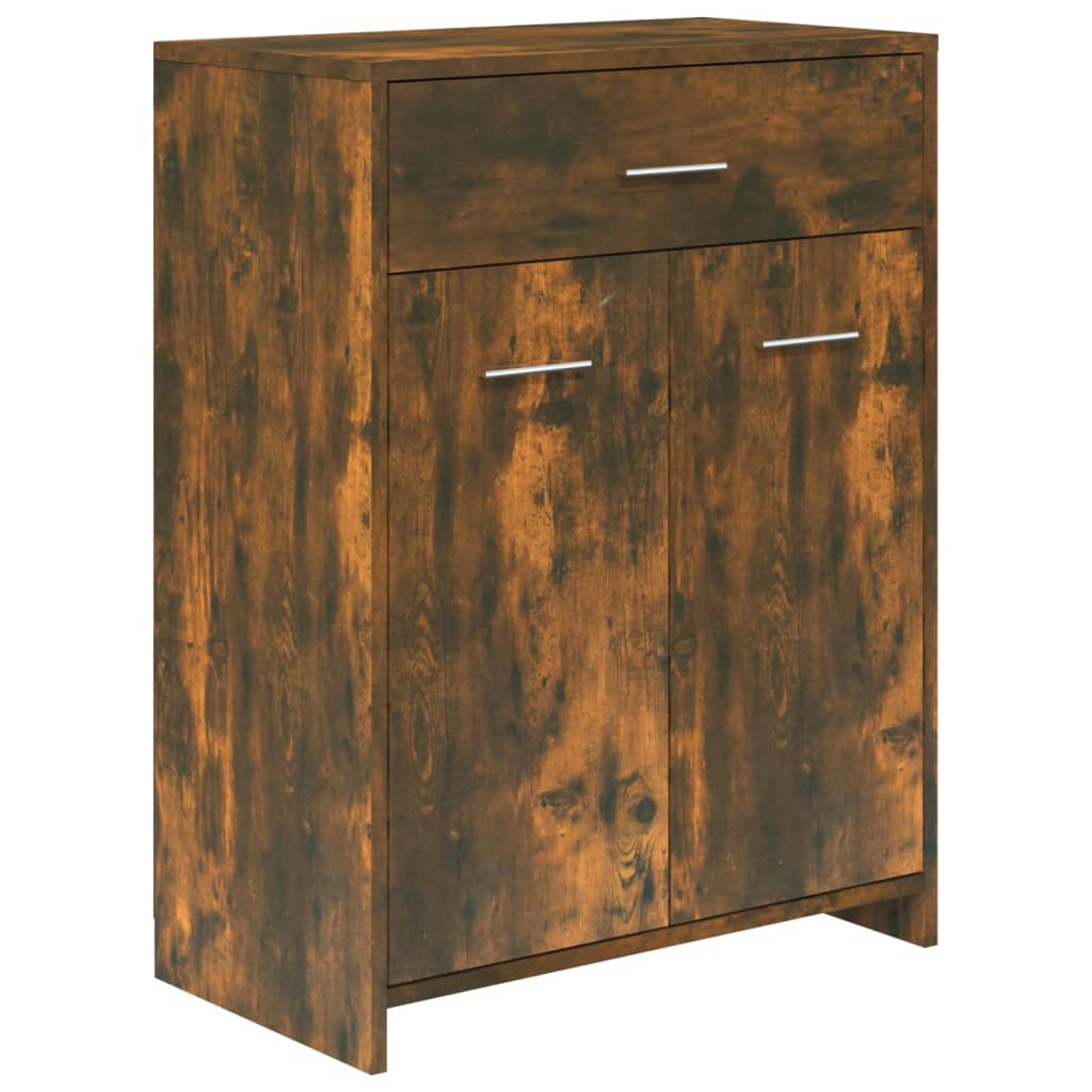 vidaXL Armario baño madera contrachapada roble ahumado 60x33x80 cm