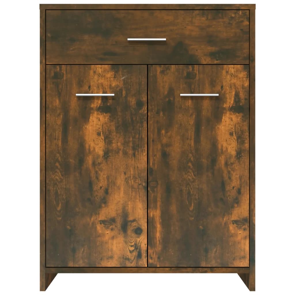 vidaXL Armario baño madera contrachapada roble ahumado 60x33x80 cm