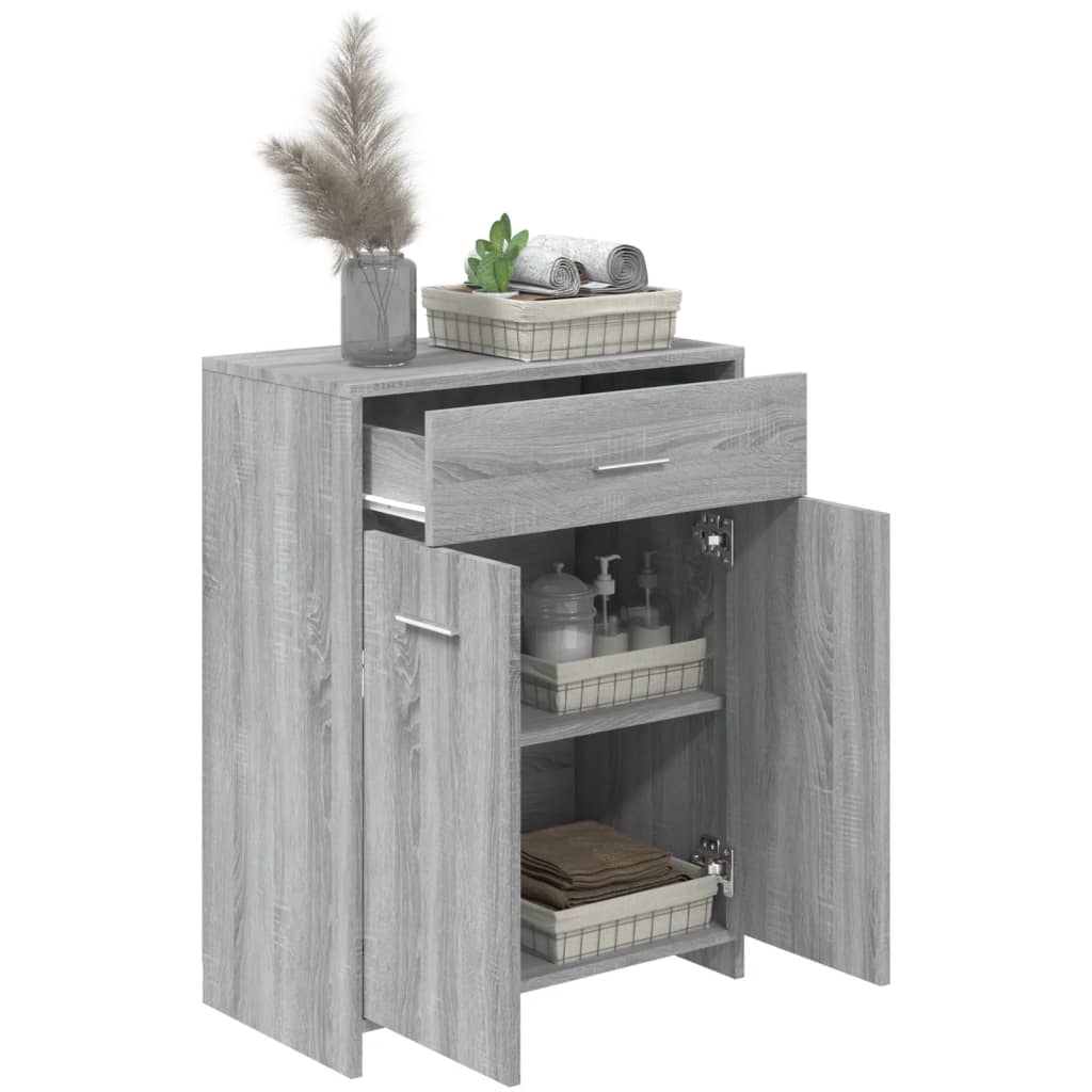 vidaXL Armario de baño madera contrachapada gris Sonoma 60x33x80 cm