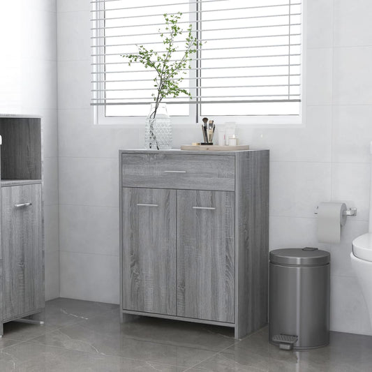 vidaXL Armario de baño madera contrachapada gris Sonoma 60x33x80 cm