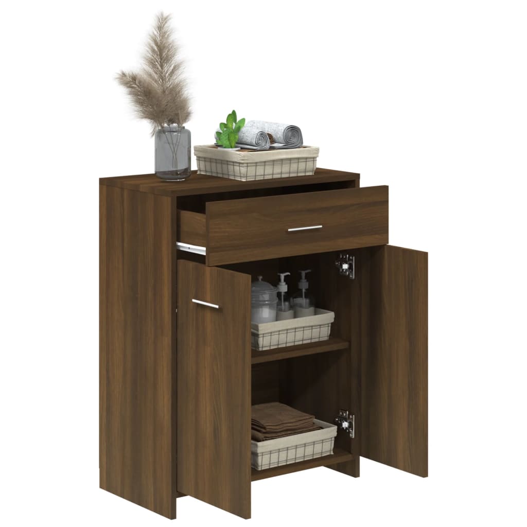 vidaXL Armario baño madera contrachapada roble marrón 60x33x80 cm