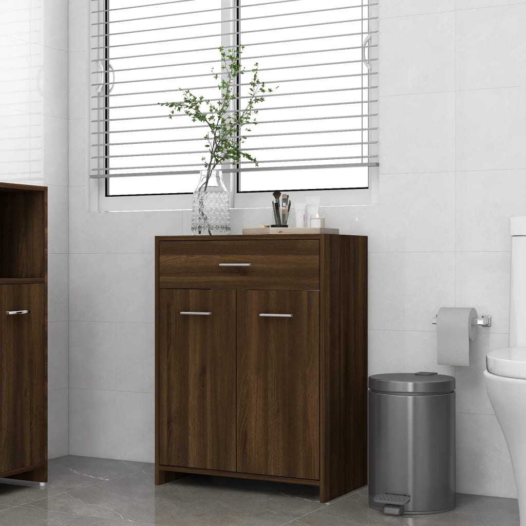 vidaXL Armario baño madera contrachapada roble marrón 60x33x80 cm